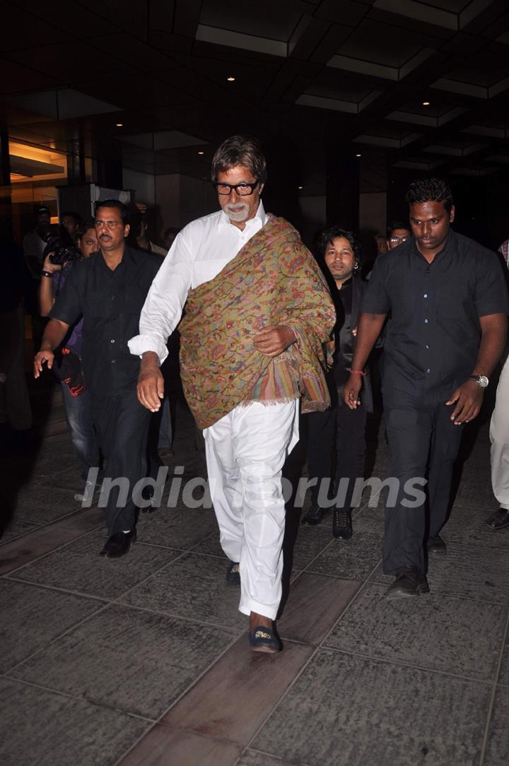 Amitabh Bachchan during the release of Kailash Kher's new album &quot;Kailasha Rangeele&quot; in Mumbai