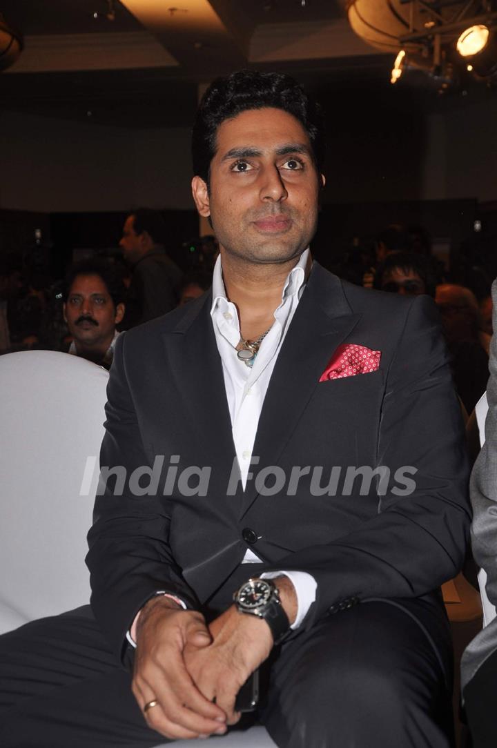 Abhishek Bachchan attends the &quot;57th Idea Filmfare Awards 2011&quot; press conference in Mumbai