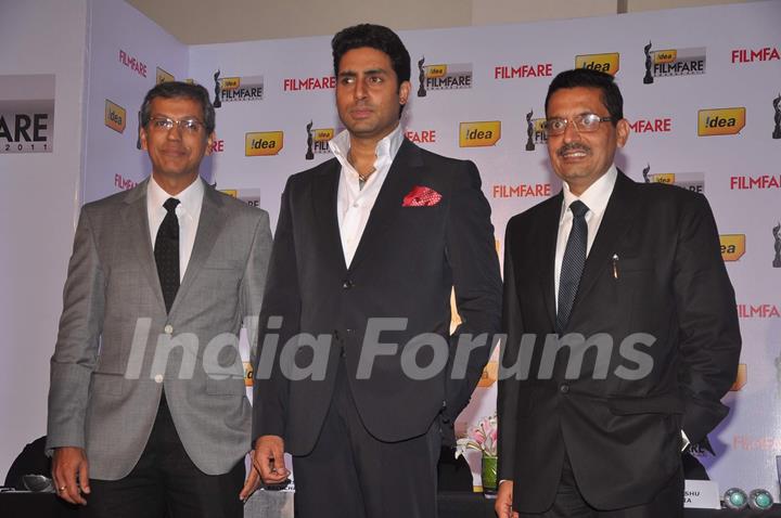 Abhishek Bachchan attends the &quot;57th Idea Filmfare Awards 2011&quot; press conference in Mumbai