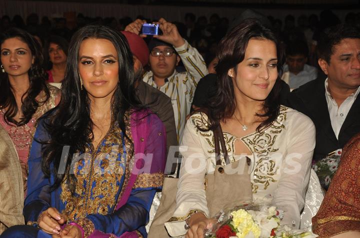 Neha Dhupia and Tulip Joshi attending &quot;Lohri Di Raat&quot; festival in Mumbai