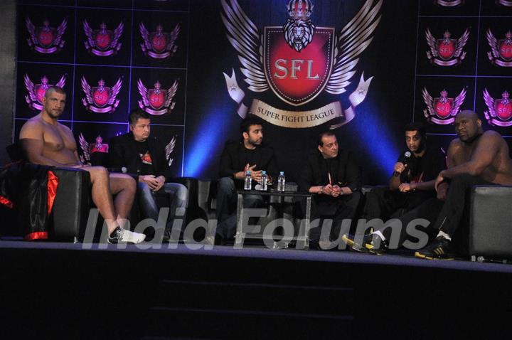 Sanjay Dutt and Raj Kundra launch Super Fight League 'SFL' at Novotel Hotel