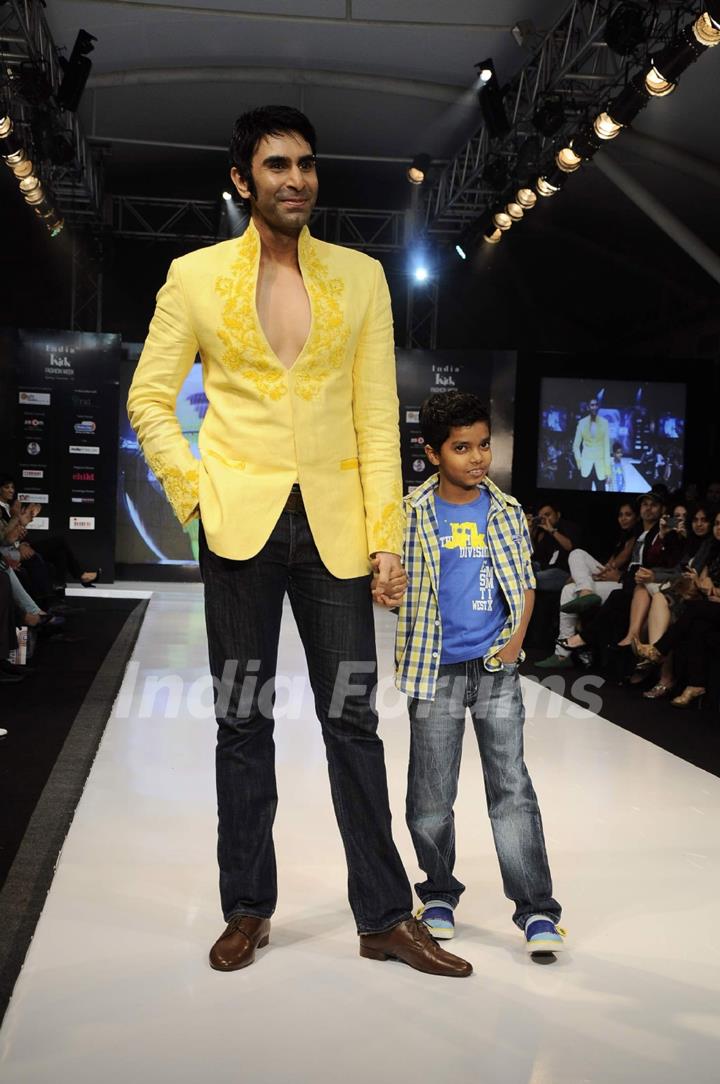 Sandip Soparkar with Kids walk on the ramp for JFK at India Kids Fashion Week day 1 in Mumbai