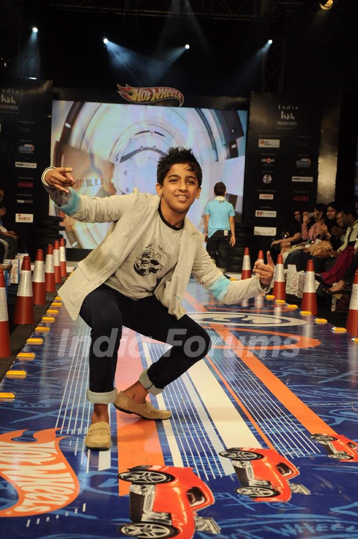 Kids walk on the ramp for Hotwheels designed by Narendra Kumar at India Kids Fashion Week in Mumbai