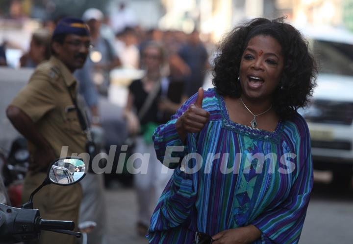 Oprah Winfrey shoots for her upcoming series 'Oprah's next Chapter' in Mumbai