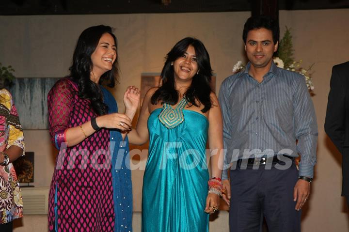 Ekta Kapoor with Mona and Pawan launches TV serial 'Kya Huaa Tera Vaada' on Sony TV at JW Marriott