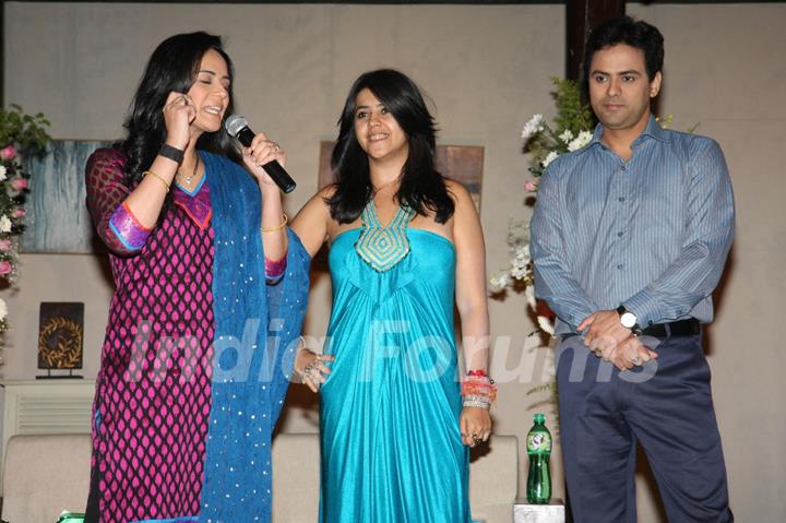 Ekta Kapoor with Mona and Pawan launches TV serial 'Kya Huaa Tera Vaada' on Sony TV at JW Marriott