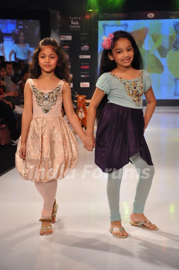 Kids walk on the ramp at India Kids Fashion Week 2012 Day 2 in Mumbai