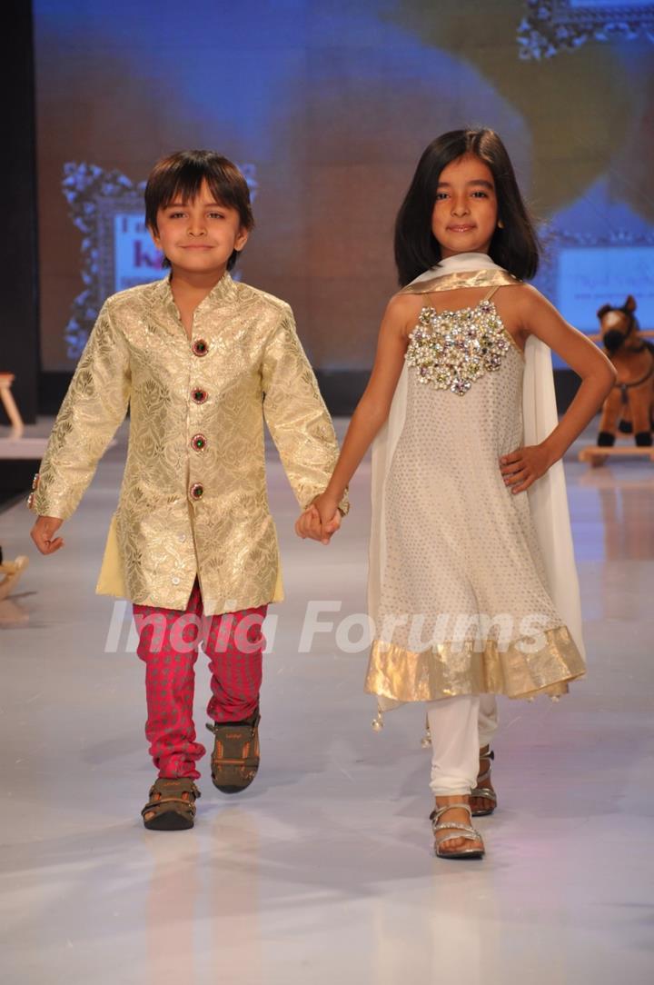 Kids walk on the ramp at India Kids Fashion Week 2012 Day 2 in Mumbai