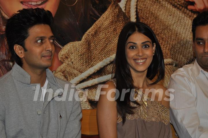 Ritesh Deshmukh & Genelia Dsouza during the music launch of film Tere Naam Love Ho Gaya in Mumbai