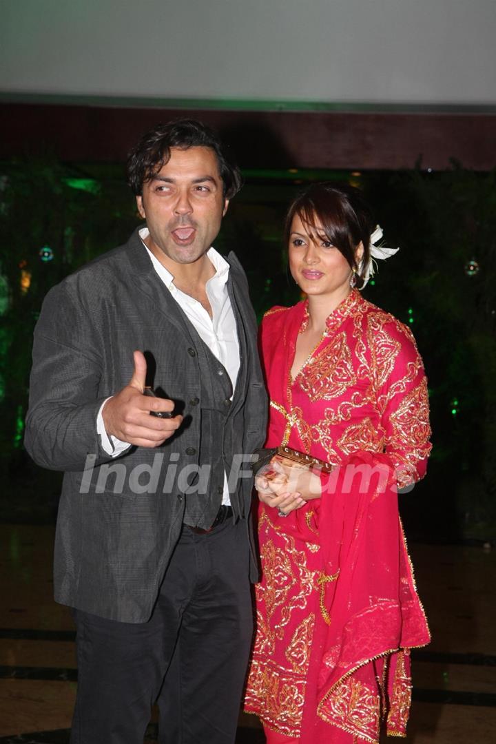 Bobby Deol at Ritesh Deshmukh & Genelia Dsouza Sangeet ceremony at Hotel TajLands End in Mumbai