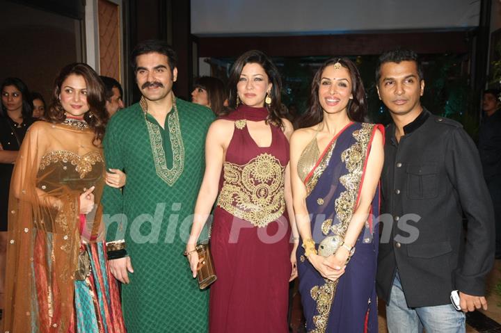 Arbaaz, Malaika, Amrita & Aditi at Ritesh & Genelia Sangeet ceremony at Hotel TajLands End in Mumbai