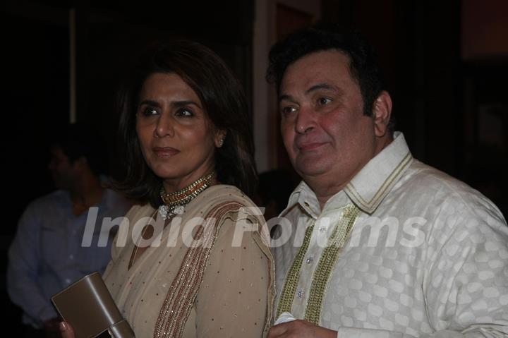 Rishi Kapoor & Neetu Singh at Ritesh & Genelia Sangeet ceremony at Hotel TajLands End in Mumbai