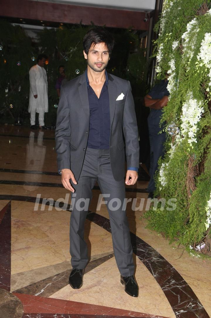 Shahid Kapoor at Ritesh Deshmukh & Genelia Dsouza Sangeet ceremony at Hotel TajLands End in Mumbai