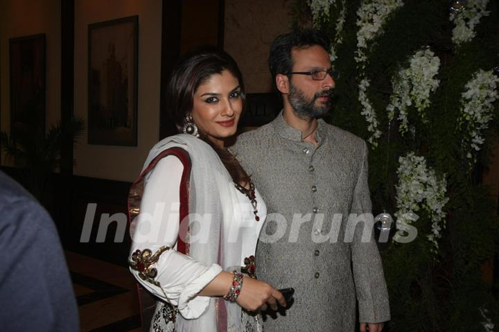 Raveena Tandon at Ritesh Deshmukh & Genelia Dsouza Sangeet ceremony at Hotel TajLands End in Mumbai