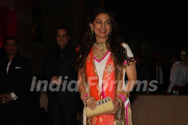 Juhi Chawla grace Ritesh Deshmukh & Genelia Dsouza wedding reception in Mumbai