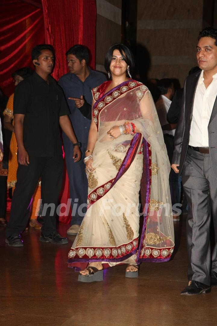 Ekta Kapoor grace Ritesh Deshmukh & Genelia Dsouza wedding reception in Mumbai