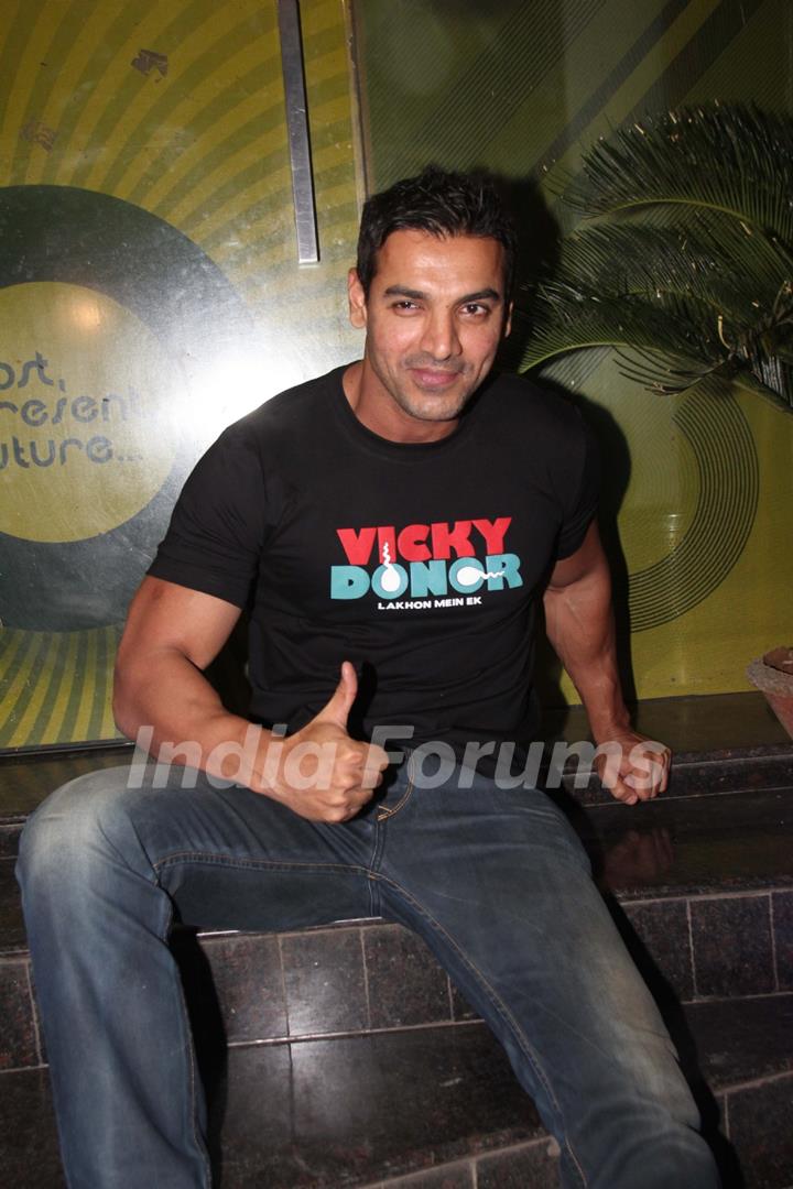 Actor John Abraham at  a special screening of the Oscar nominated best picture, Dreamworks Studios & Reliance Entertainments