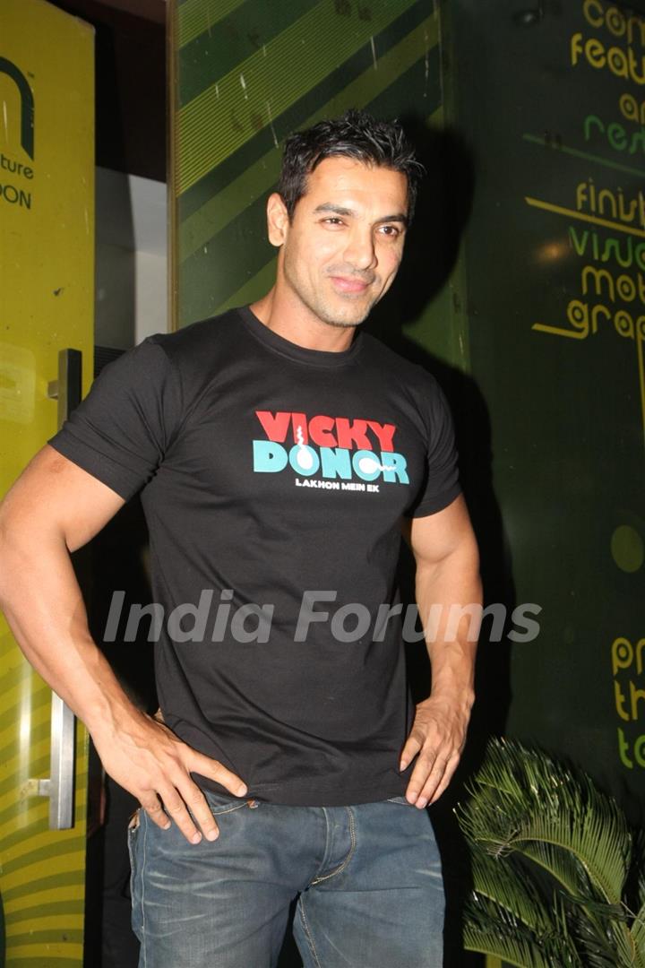 Bollywood actor John Abraham at special preview show of Oscar nominated film WAR HORSE at Pixion in Mumbai