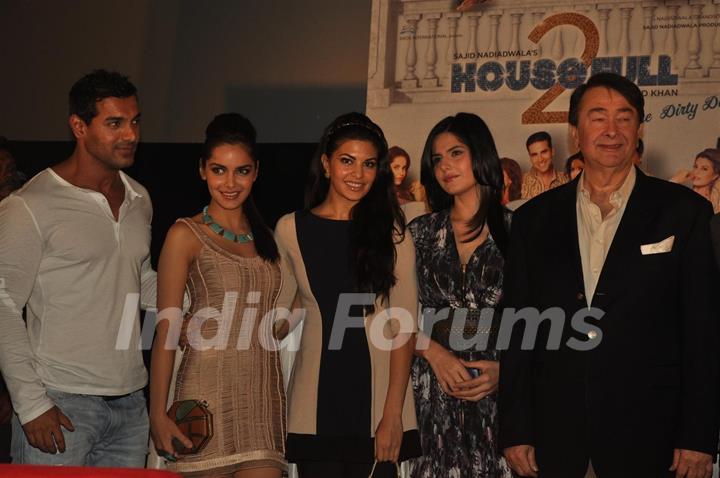 John, Randhir, Shazahn, Zarine & Jacqueline at First look launch of 'Housefull 2'