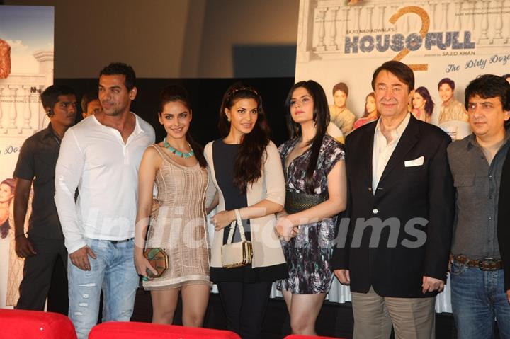 John, Randhir, Shazahn, Zarine & Jacqueline at First look launch of 'Housefull 2'