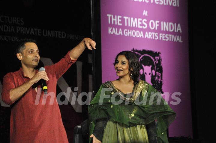 Bollywood actress Vidya Balan during the music launch of upcoming hindi film “Kahaniya” directed and co-produced by Sujoy Ghosh at Kala Ghoda Arts Festival