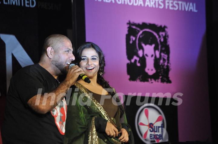 Bollywood actress Vidya Balan during the music launch of upcoming hindi film “Kahaniya” directed and co-produced by Sujoy Ghosh at Kala Ghoda Arts Festival