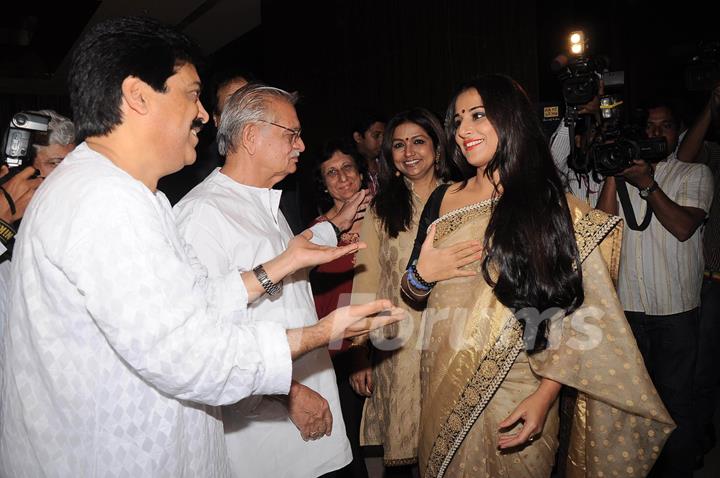 Vidya Balan at Gulzar and Jagjit Singh album launch at Novotel Hotel. .