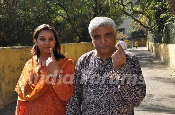 Celebs at voting for BMC elections in Mumbai