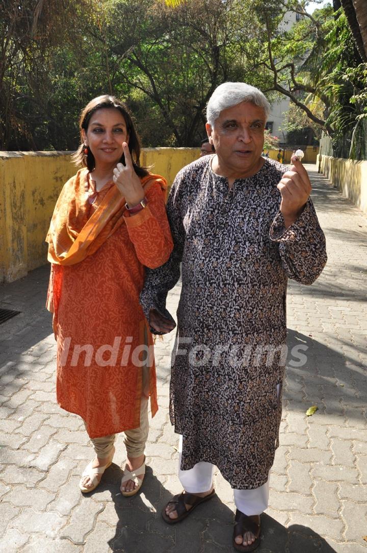 Celebs at voting for BMC elections in Mumbai