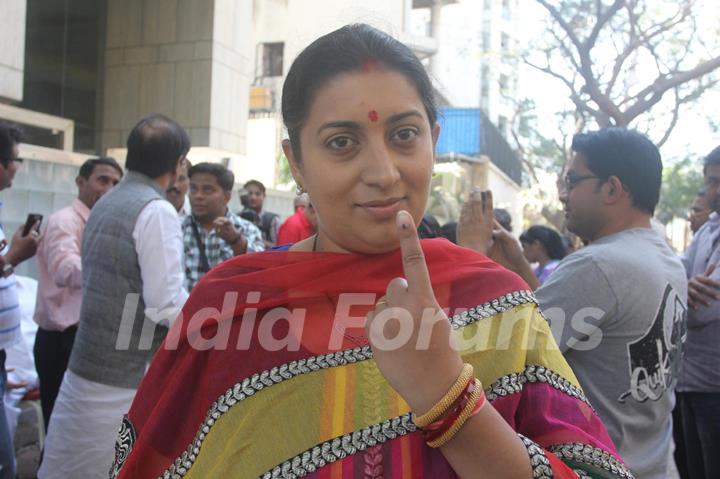 Celebs at voting for BMC elections in Mumbai