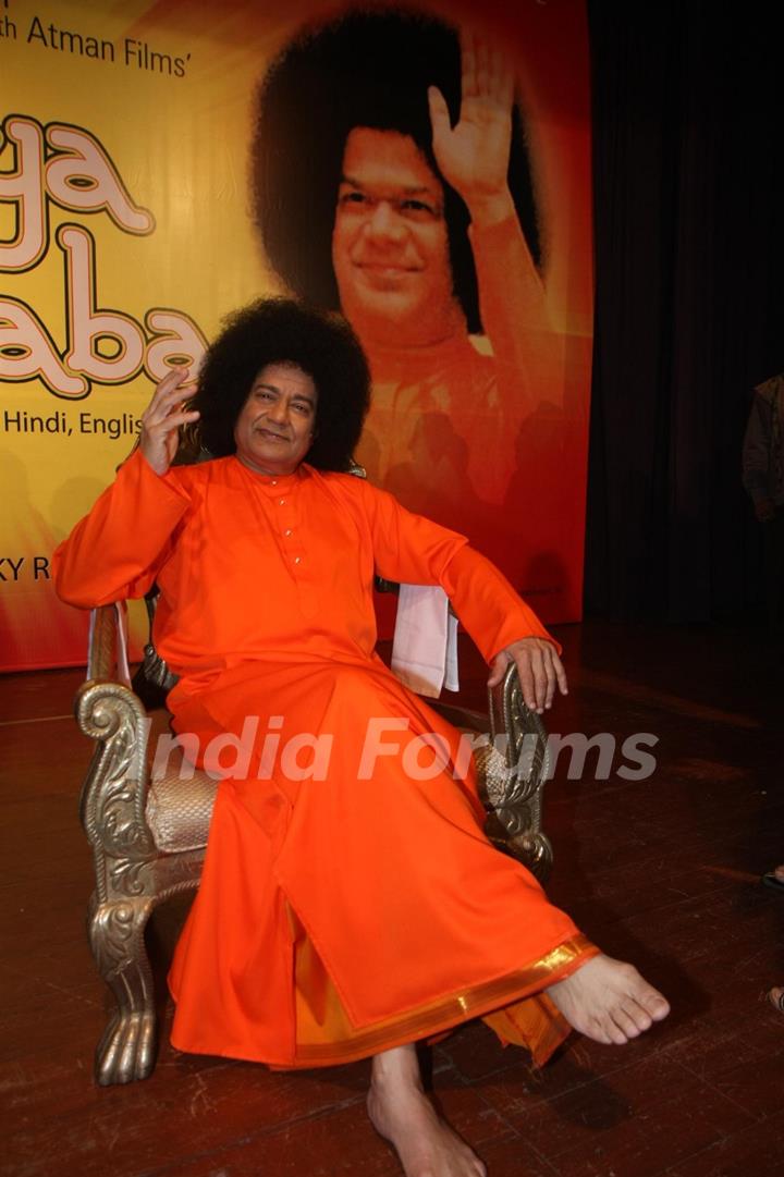 Padamshri Anup Jalota starring as Satya Sai Baba for film Satya Sai Baba launch at Iskon Auditorium, Juhu, Mumbai