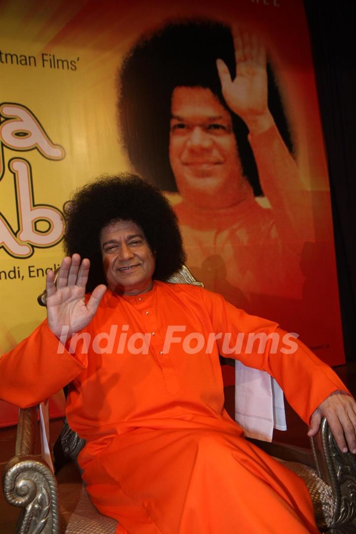 Padamshri Anup Jalota starring as Satya Sai Baba for film Satya Sai Baba launch at Iskon Auditorium, Juhu, Mumbai