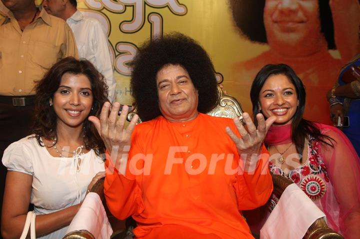 Padamshri Anup Jalota starring as Satya Sai Baba for film Satya Sai Baba launch at Iskon Auditorium, Juhu, Mumbai