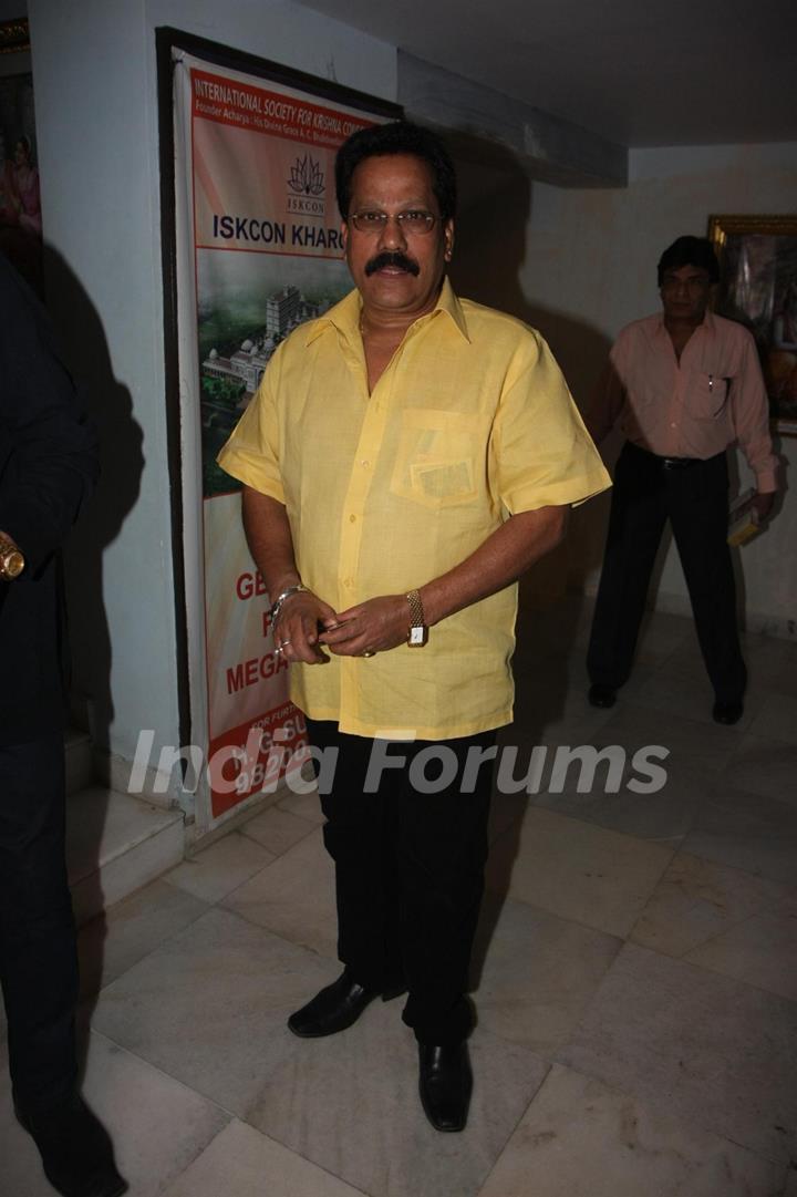 Padamshri Anup Jalota starring as Satya Sai Baba for film Satya Sai Baba launch at Iskon Auditorium, Juhu, Mumbai
