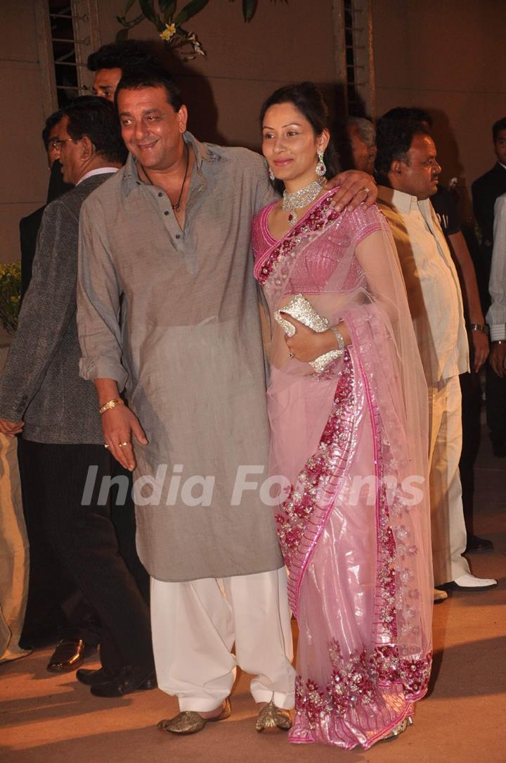 Sanjay Dutt with his wife at Honey Bhagnani wedding reception. .