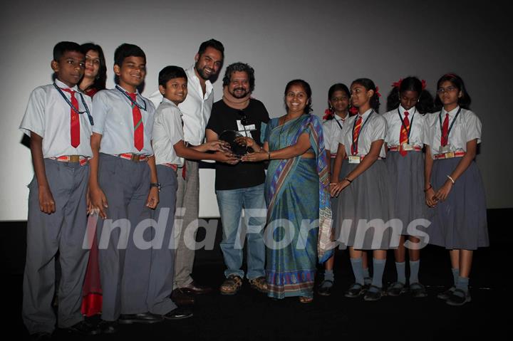 Abhay Deol & Amol Gupte at PVR Nest screening. .