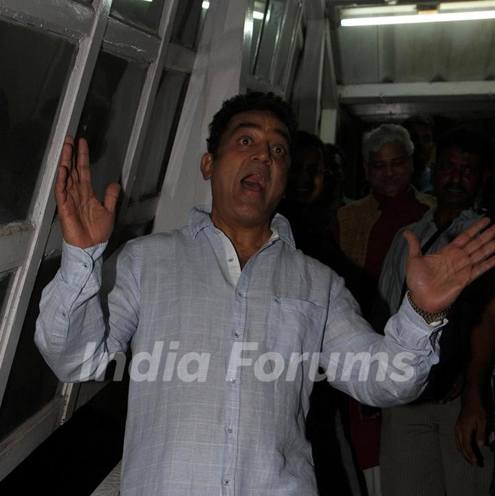 Kamal Haasan  at a photo session for their film Viswaroopam in Mehboob Studios in Bandra, Mumbai