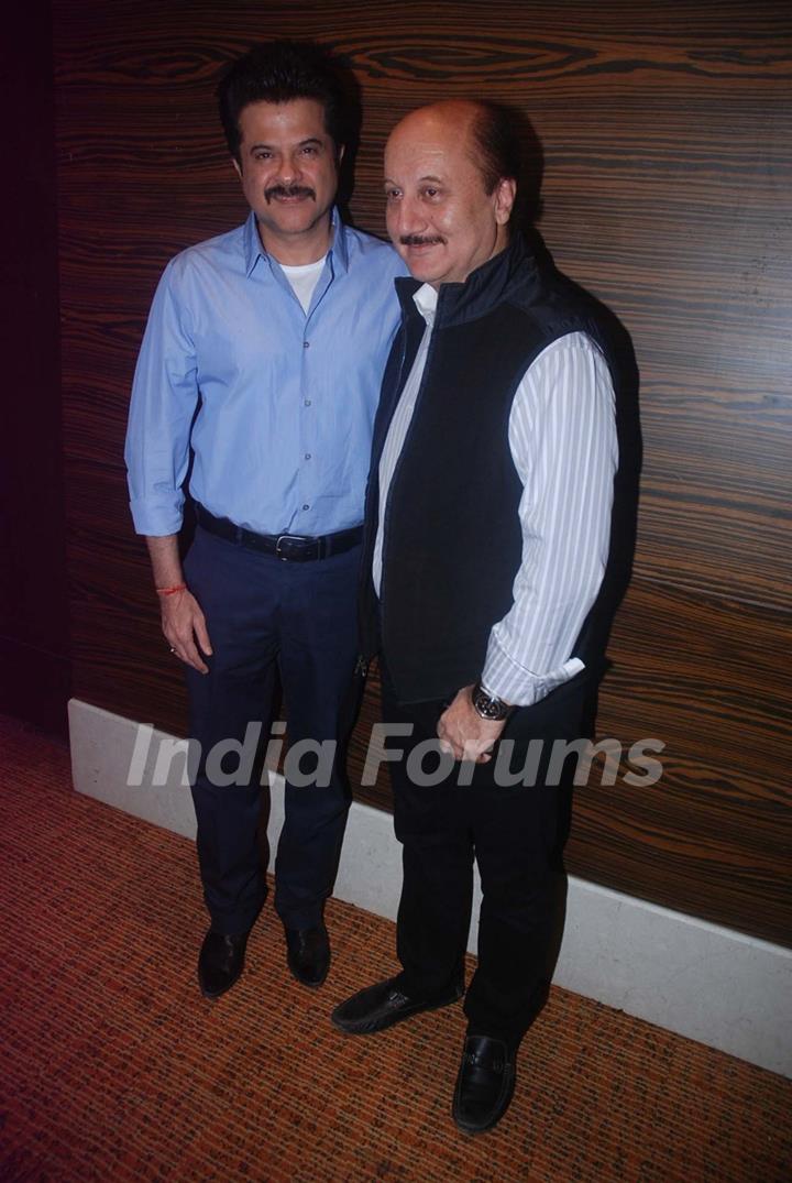 Anil Kapoor and Anupam Kher at Bilingual film Chhodo Kal Ki Baatein film launch at Novotel. .