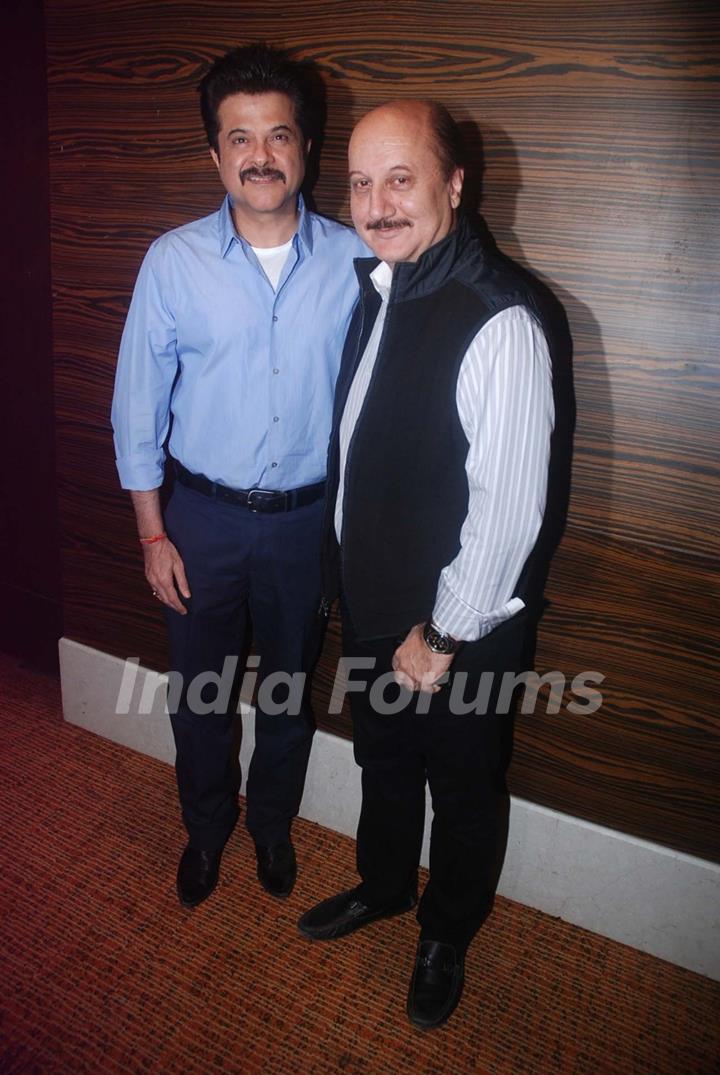 Anil Kapoor and Anupam Kher at Bilingual film Chhodo Kal Ki Baatein film launch at Novotel. .