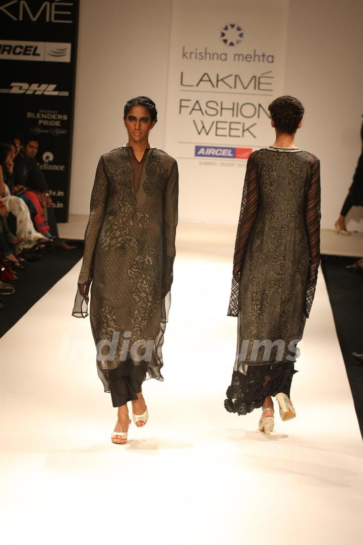 Krishna Mehta Show at Lakme Fashion Week Summer / Resort 2012