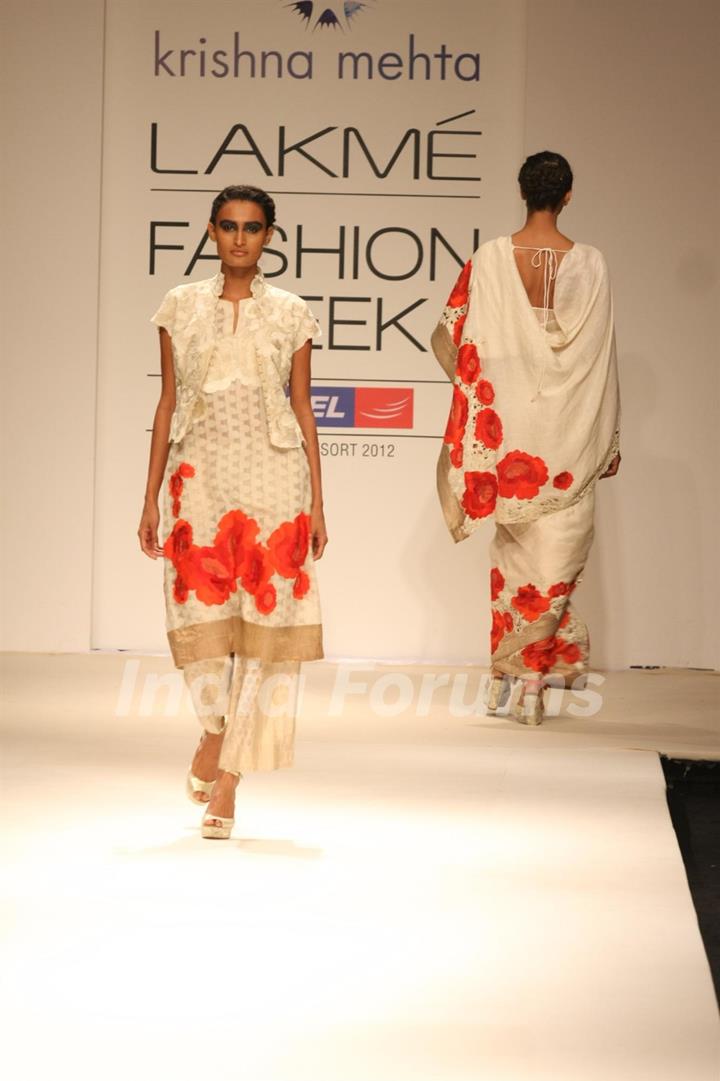 Krishna Mehta Show at Lakme Fashion Week Summer / Resort 2012