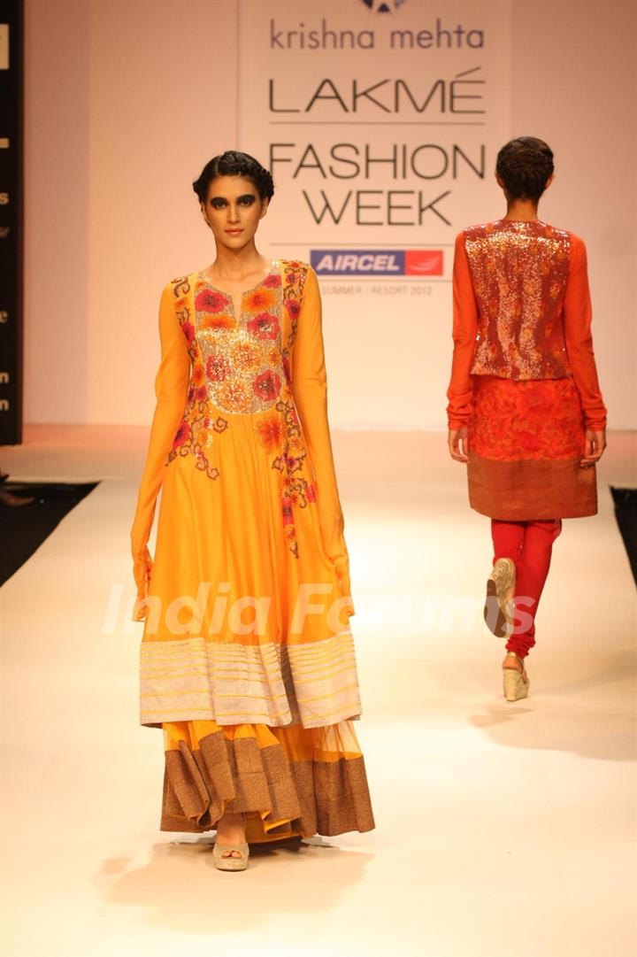 Krishna Mehta Show at Lakme Fashion Week Summer / Resort 2012