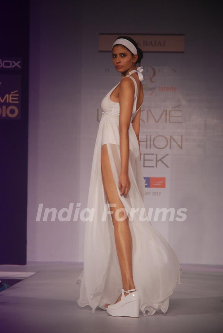 Model on the ramp for designer Nitya Bajaj on Lakme Fashion Week day 5 in Mumbai. .