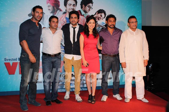 John Abraham at the first look at Vicky Donor film. .