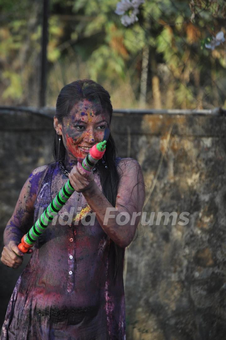 Bollywood actress & model Pooja Basu prepares to celebrate the Holi in Mumbai