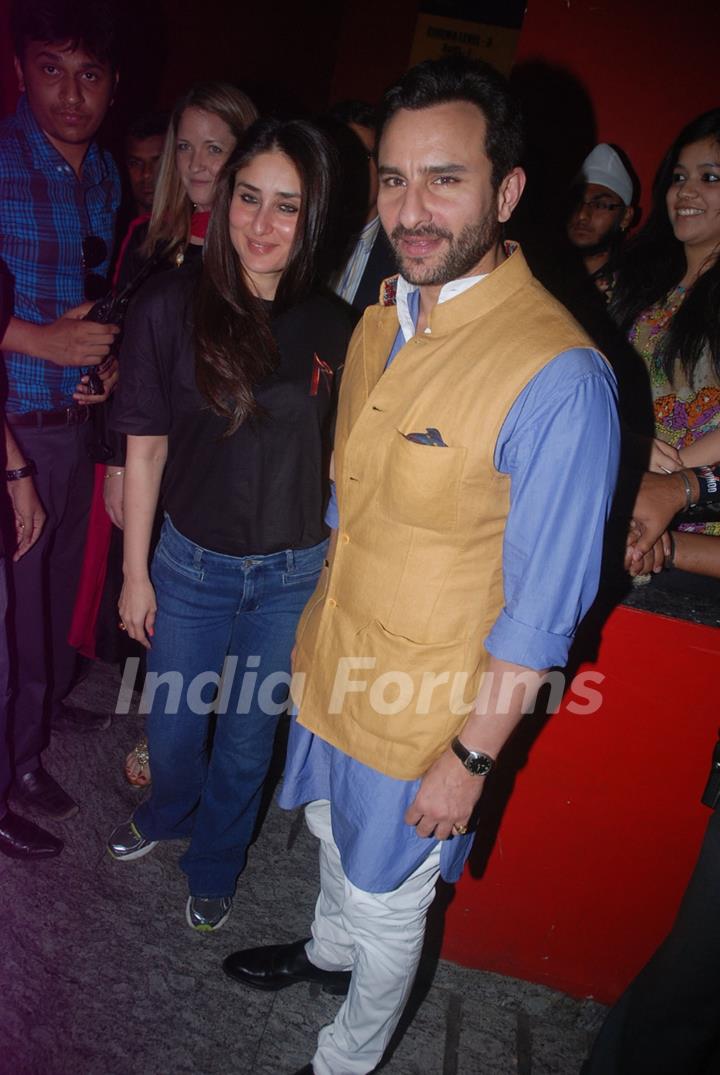 Kareena Kapoor and Saif Ali Khan at &quot;Agent Vinod&quot; movie screening