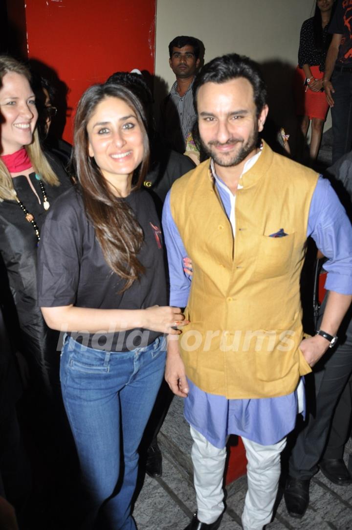 Kareena Kapoor and Saif Ali Khan at &quot;Agent Vinod&quot; movie screening