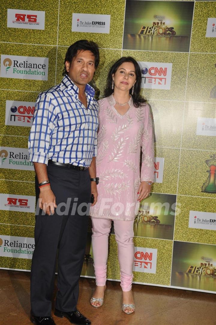 Sachin Tendulkar with wife Anjali at CNN IBN Heroes Awards