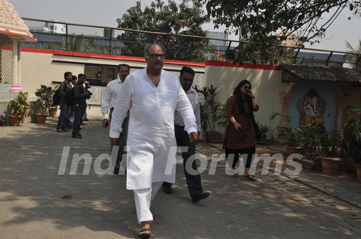 Boney Kapoor at Producer Mona Kapoor's funeral at Pawan Hans