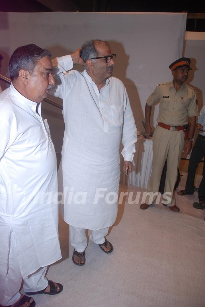 Boney Kapoor at Mona Kapoor's prayer meet in Mumbai. .